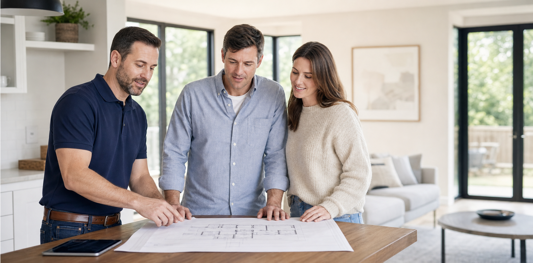 A homeowner getting practical guidance about a home project